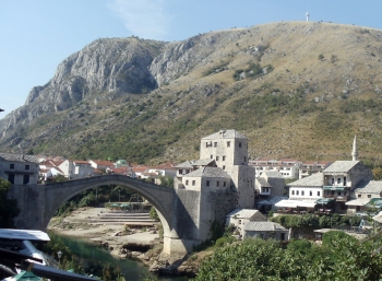 A view of the bridge at Mostar, Bosnia. Photo by Barbara Howe